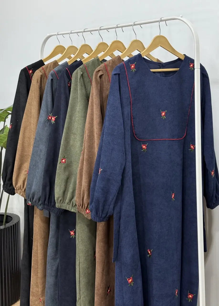 پیراهن مانتویی گلدوزی مهیاس